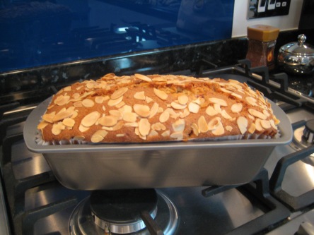 Almond and plum loaf cake
